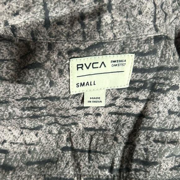 RVCA Button Front Black Deep Purple Short Sleeve top shirt small - Picture 6 of 9